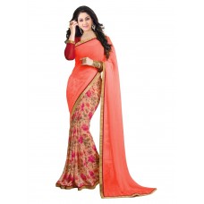 Trendz Women's Georgette Half Saree(TZ_Chikoo)